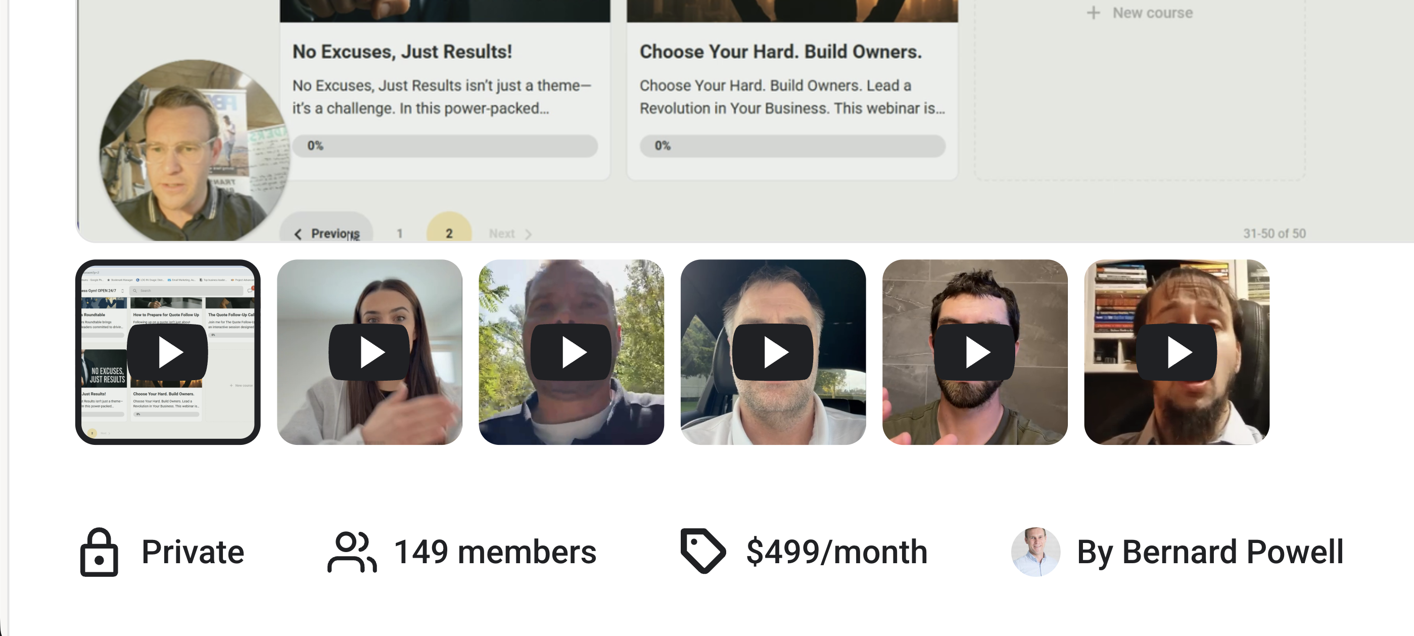 The Business Gym Skool Community — Private, 149 members, $499/month, By Bernard Powell